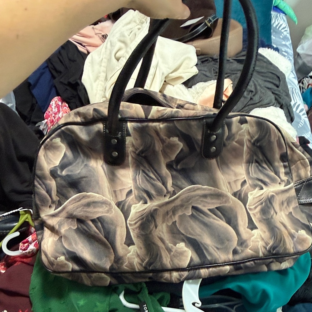 Nike Floral-Pattern Tote in Taupe and Black